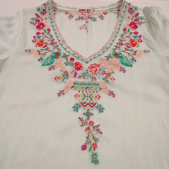 Johnny Was Floral Embroidered Blouse - Picture 11 of 14